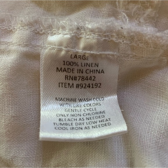 ALLEN ALLEN 100% Linen White Shorts - Picture 4 of 6